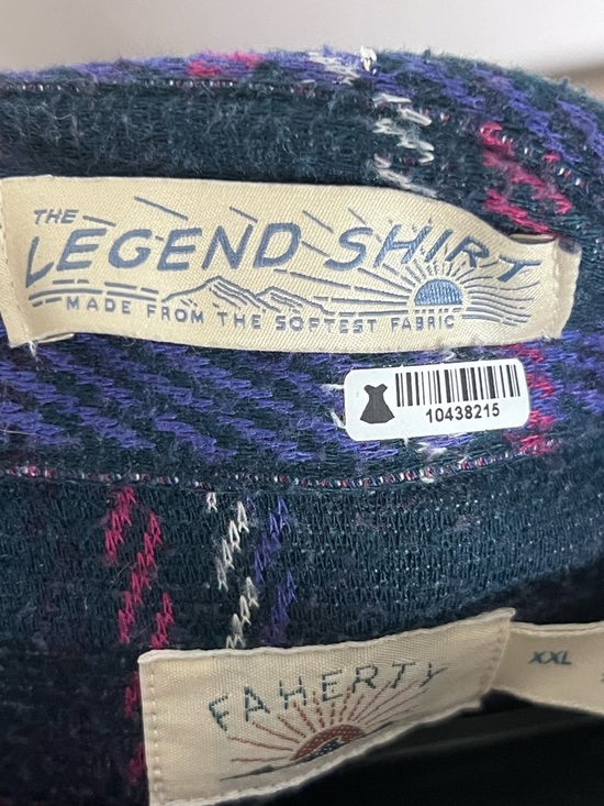 Faherty Legend Sweatshirt Sweater Shirt Northern Lights Plaid Button Down XXL - Picture 7 of 9